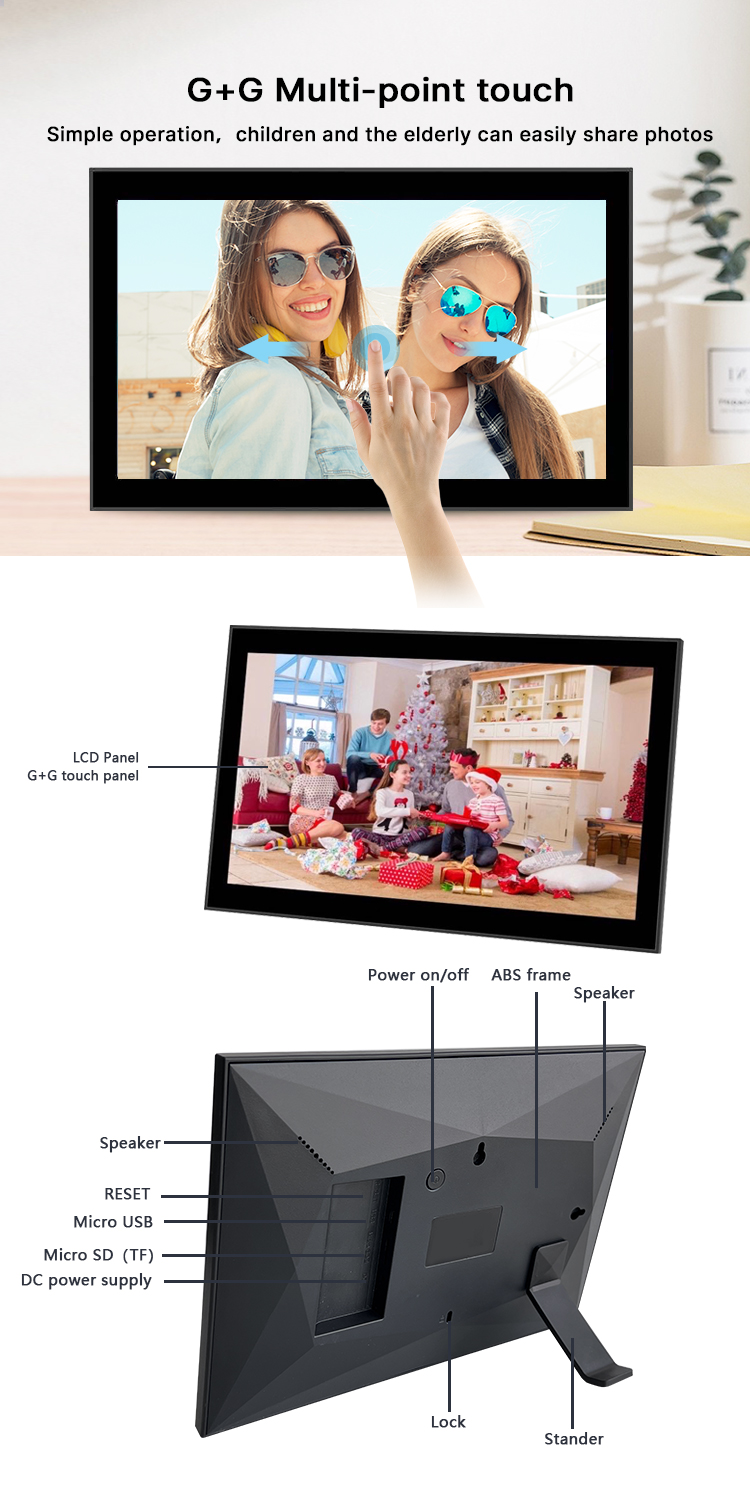 13.3'' App Control Digital Picture And Video Frame Digital Photo Frames