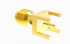 China Mini SMA Brass Female SSMA PCB Mount RF Connector with Microstrip on sale