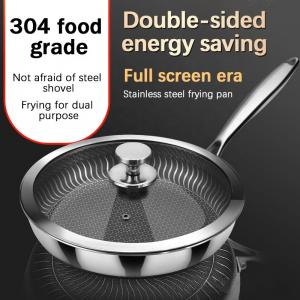 China Wholesale Frying Pan Cookware Set Hot Sale Honeycomb Non-stick Stainless Steel Frying Pans & Skillets on sale