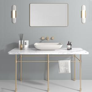 Wholesale Gray White Countertop Mounted Concrete Wash Basin Rectangular from china suppliers