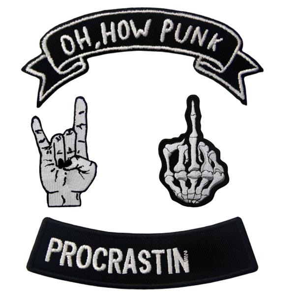 Finger Sign Motorcycle Biker Patch With Heat Cut Border