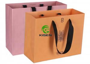 OEM Packaging Recycled Paper Bags With Handles , Tote Christmas Paper Bags