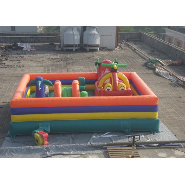 Plato PVC Tarpaulin Childrens Inflatable Fun Park With Slide And Tunnel