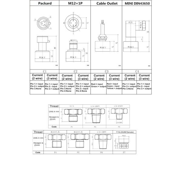 0.5V-4.5V 4-20mA I2C Water Pressure Sensor For Liquid Gas Steam