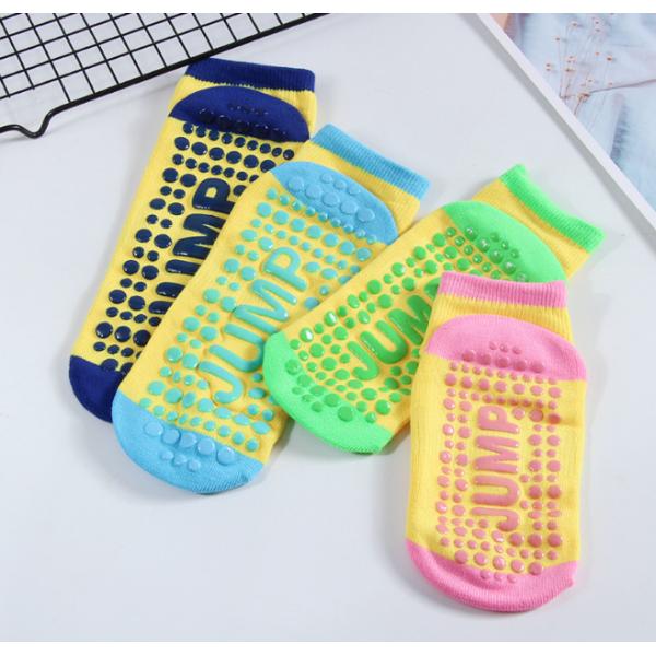 Trampoline Socks Kids Polyester Material Grips Socks Custom Logo Jumping Socks For Toddler
