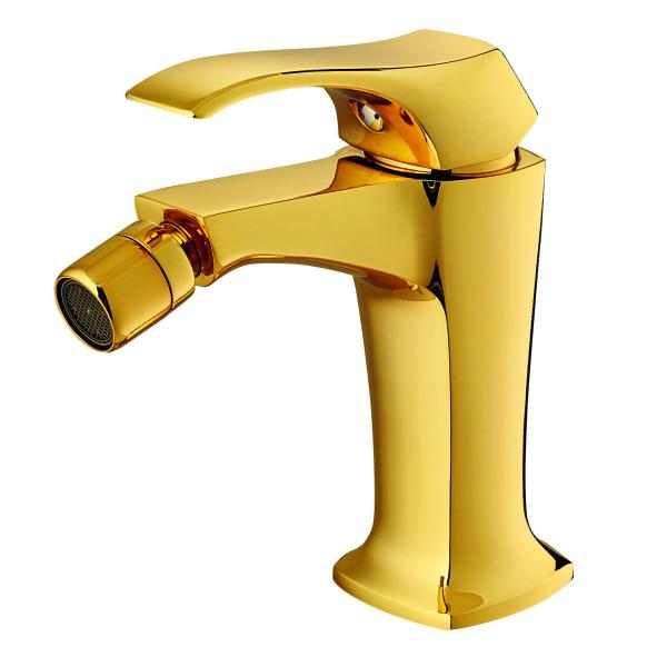 Drip Free Light Gold Bidet Mixer Taps 157mm High Basin Hot And Cold Taps