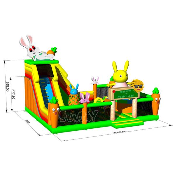 Custom Rabbit Land Cartoon Theme Inflatable Bouncy Climbing Castle