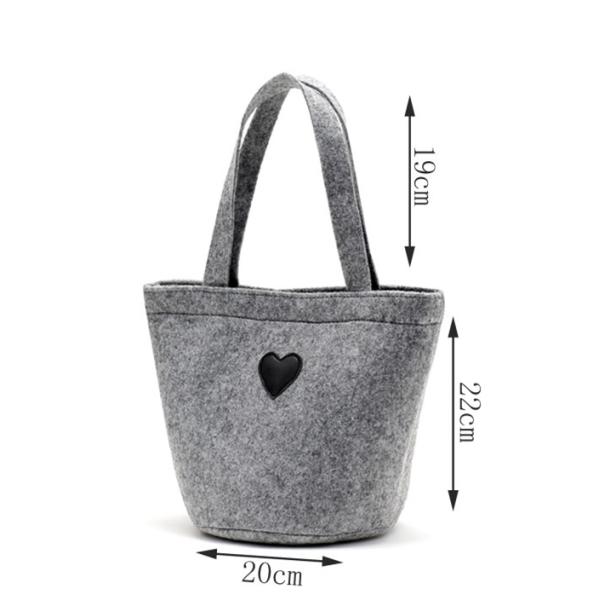 20*41 Cm Felt Handbag Fashion Style Heart Pattern With Waterproof Surface