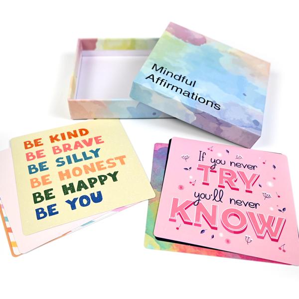 50 CMYK Color Daily Gratitude Positive Affirmation Cards Personalized Custom Printing