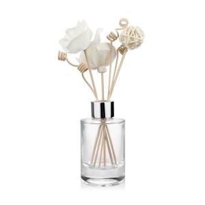 Wholesale 105ml Round Diffuser Bottles Empty clear Glass With Rattan Sticks from china suppliers