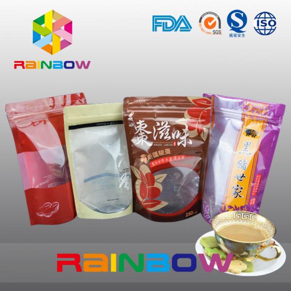 Quality Plastic Bottom Gusset Bags / Stand Up Bag With k And Window For Ground Coffee Bean for sale