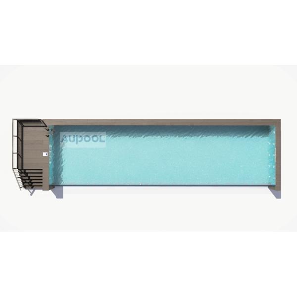 AUPOOL 2000L Series Standard Countercurrent Trainer Long Side Transparent Swimming Pool