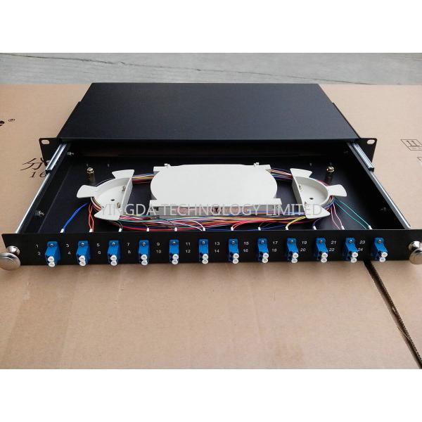 1U 19 Inch Sliding Rack Mount Fiber Optic Patch Panel 12 Port LC Duplex Drawer ODF