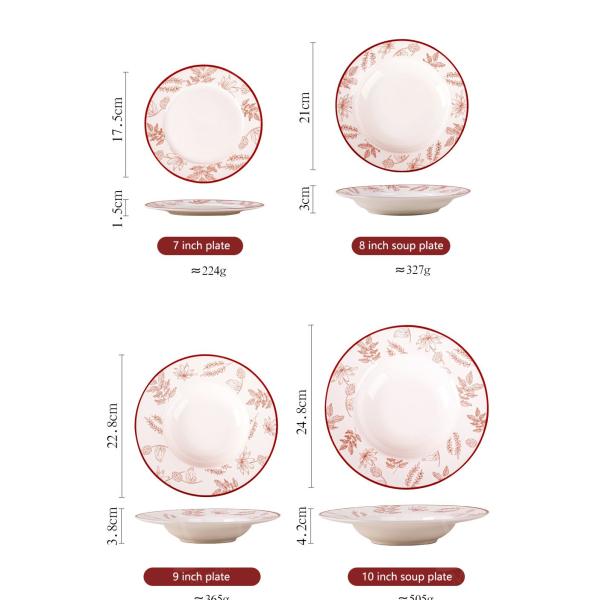 2 Person Decoration Ceramic Tableware Set With Under Glazed Technique