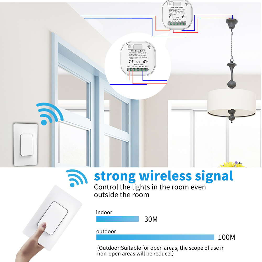 Wireless Tuya Smart Switch Set WiFi Remote Controller Timer