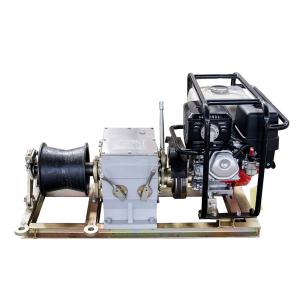 China 5000kg 5Ton Petrol Cable Pulling Winch Machine With Belt Driven on sale