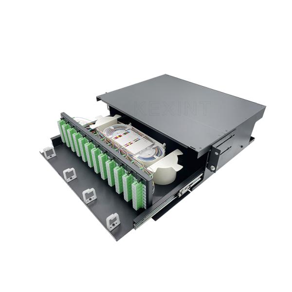 Rack Mounted Fiber Optic Patch Panel ODF Junction Box 96 Ports Sliding Type