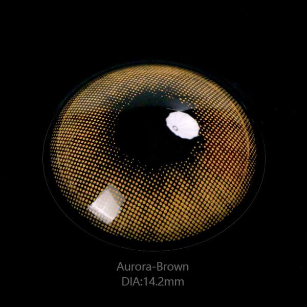 Transparent Prescribed Colored Contacts Aurora Brown Lenses