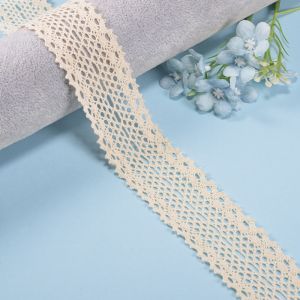 Wholesale 3.5CM Crochet Eyelet Cotton Lace Trim Border Lace Fabrics For Women Dress from china suppliers