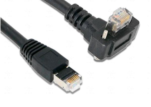 Quality Halogen - Free Double Ended Cable Down Angle RJ45 Vertical With Screw Orientation for sale