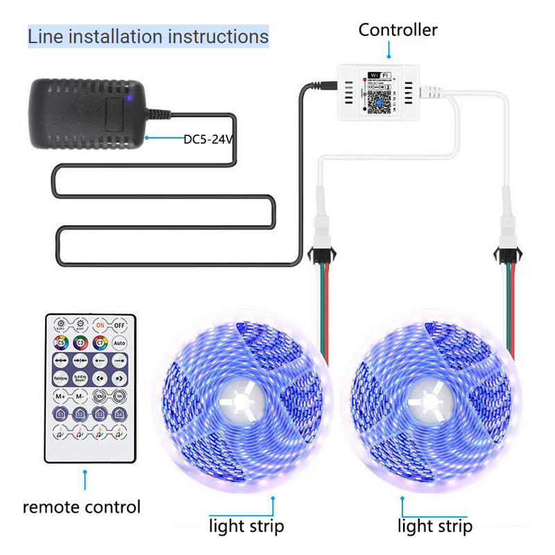 RF Wireless Pixel LED Strip Smart Controller With Wifi APP Control