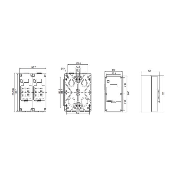 Waterproof F56CB 8 MCB Enclosure Box For Solar System