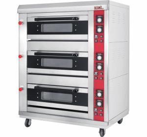 3 Layer 6 Tray Gas Baking Ovens with Window Door Mechanical Controller Timer