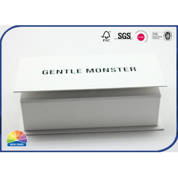 Black Logo Printed Hinged Lid Magnetic Paper Box Glasses Package