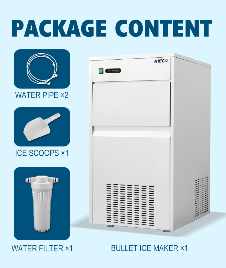 50kg Portable Nugget Ice Machine Commercial Automatic Bullet Ice Cube Maker