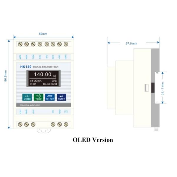 Small Size LED / OLED Display Weighing Transmitter With RS485 Communication