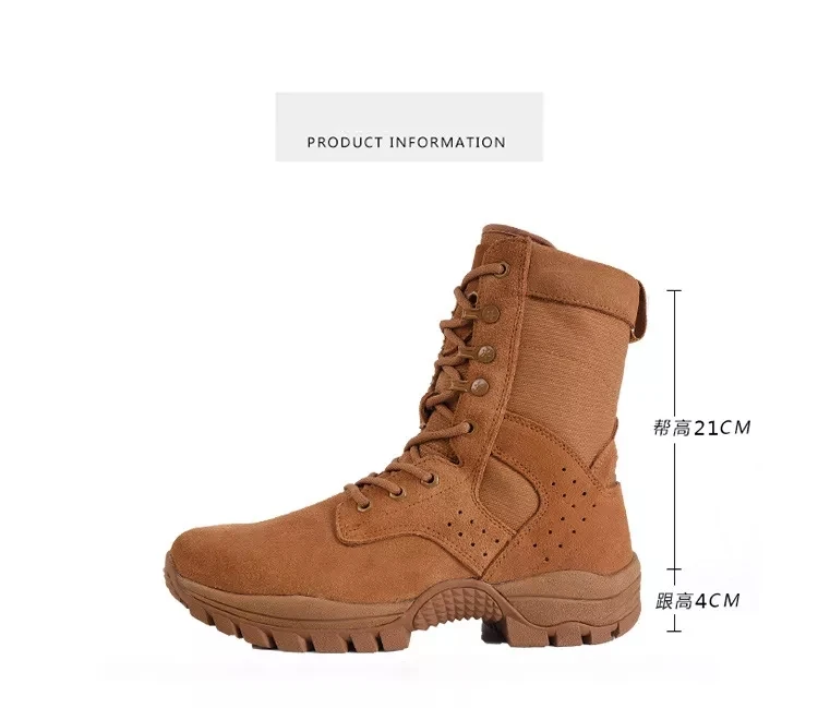 Lightweight Composite Toe Military Boots Backpacking Brown Army Cadet Boots