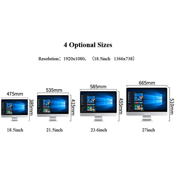 18.5 Inch Core I3 I5 I7 Led Aio Monoblock Barebone Touch All In One Pc For Designers
