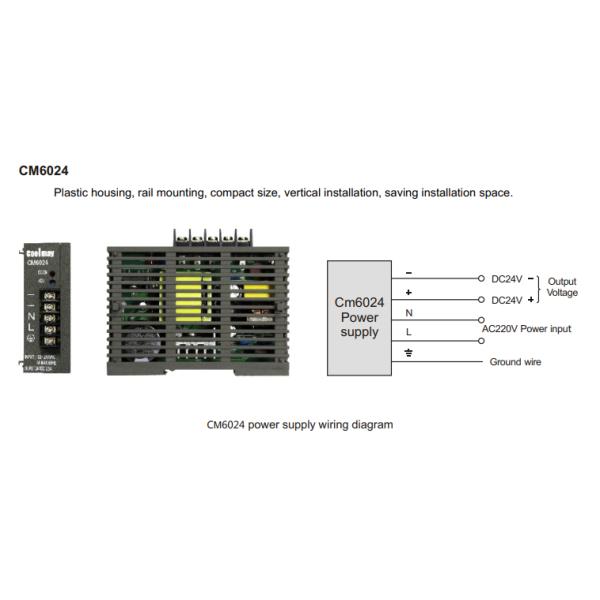 Plastic Housing 2.5A 24vdc Power Supply Din Rail Mount For PLC Controller