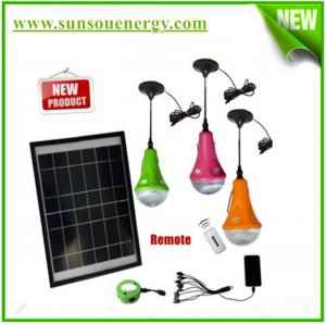 China Rechargeable solar lighting kits, solar emergency hom lighting kits with remote controller, 3 bulb lights for hot sale on sale