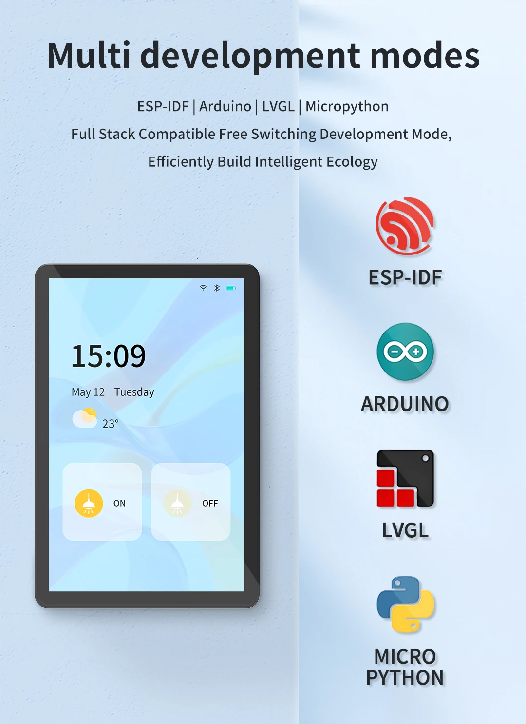 10.1inch 400MHz Main Control ESP32 Display Module with 320int Brightness and 800*1280 Resolution in Need