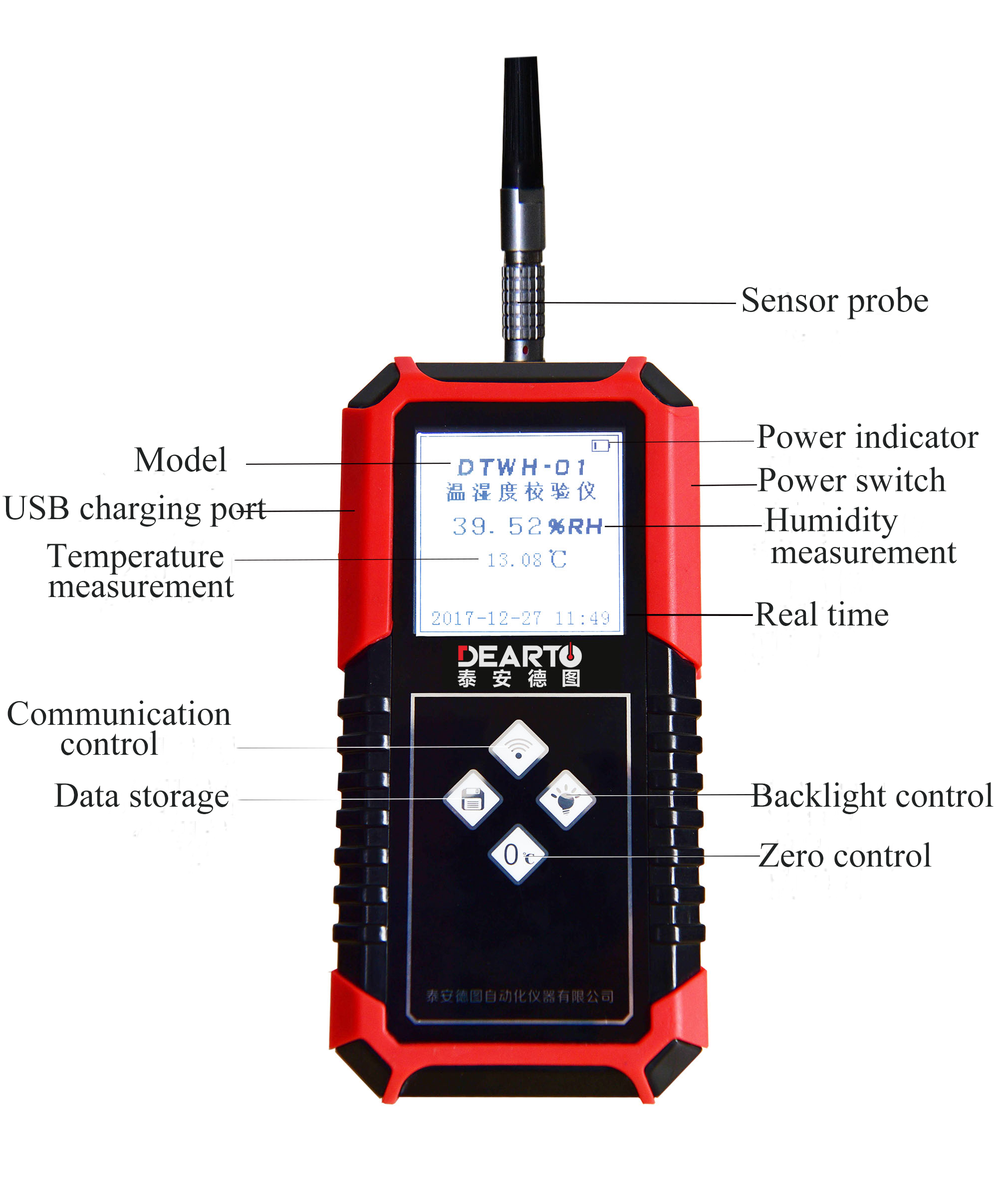 Precision Handheld Multi-Channel Digital Temperature and Humidity Meter with LCD Display