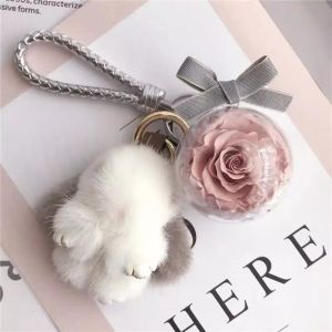 Christmas Hot Sell Mini Gift Preserved Rose Keychain rose gift