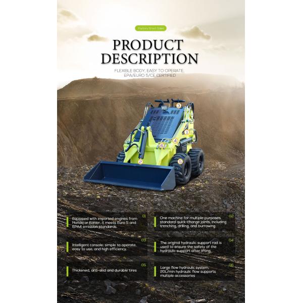 17.1KW 23HP Maximum Power Crawler Skid Steer Loader with Easy Operation and Performance