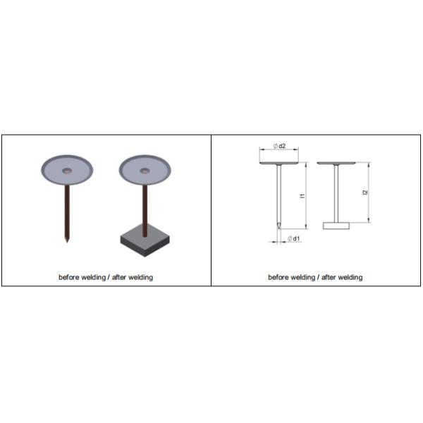 Welding Studs for Capacitor Discharge Stud Welding Cupped Head Pin