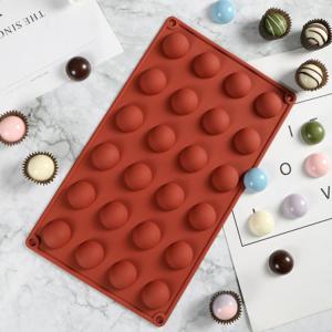 China Round Half Circle Chocolate Mold DIY Multi Cavity Silicone Fondant Molds on sale
