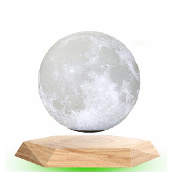 factory sale magnetic levitation floating bottom 3d moon lamp with light change 6inch