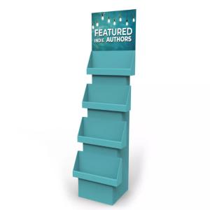 China Book Store Custom Cardboard Floor Display Corrugated For Magazine on sale