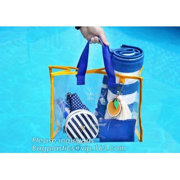 Summer Detachable Women Transparent PVC Handbag Shoulder Bag, handle shoulder strap sand vinyl tote clear pvc beach bag
