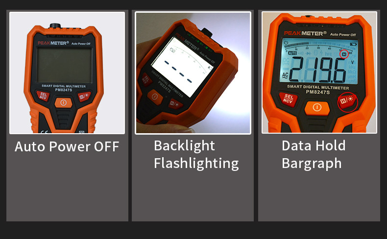 Automatic Auto Range Digital Multimeter Data Hold Electric Current Tester