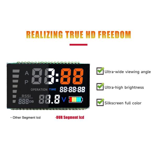 STN Transmissive Segment LCD Display with 12 0'clock Viewing Angle for Industrial Applications