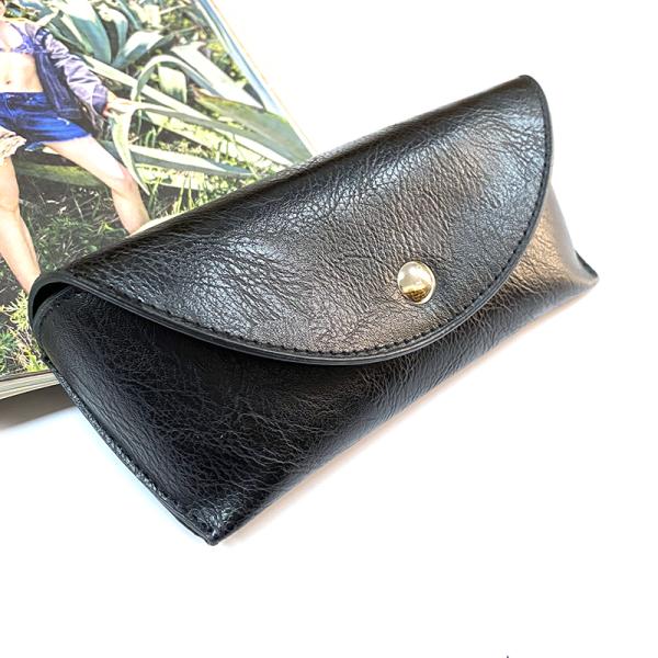 2020 fashion eyewear bag black glasses pouch custom private logo pu leather soft sunglasses case