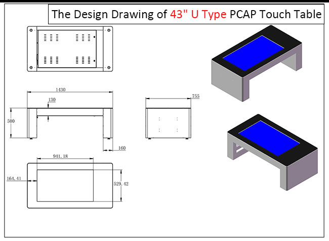 Manufacturer price smart home interactive PC touch screen table for coffee shop advertising