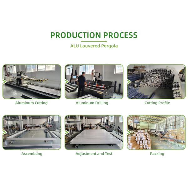 Windproof Zip Blinds and Glass Doors For Outdoor Louvered Electric Pergola