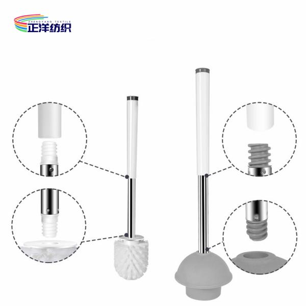 12" Bathtub Long Handle Cleaning Brush TPR Silicone Material Toilet Brush With Plunger And Holder Combo