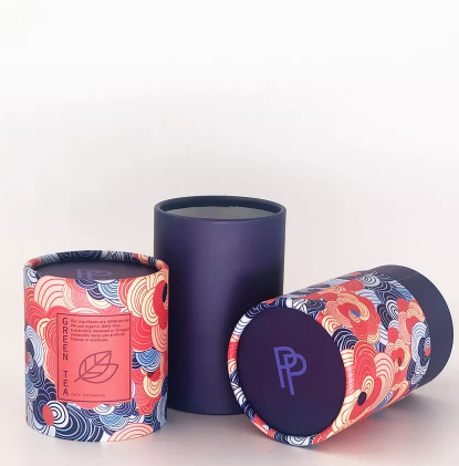 Paper Tube Cardboard Tea Boxes Biodegradable Cylinder Tea Packaging